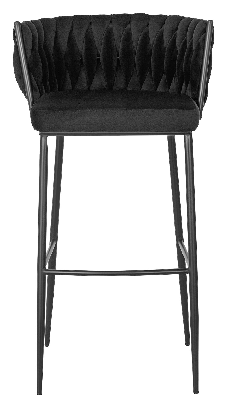 Barhocker FLORES schwarz Velourstoff B/H/T: ca. 60x104,5x56 cm
