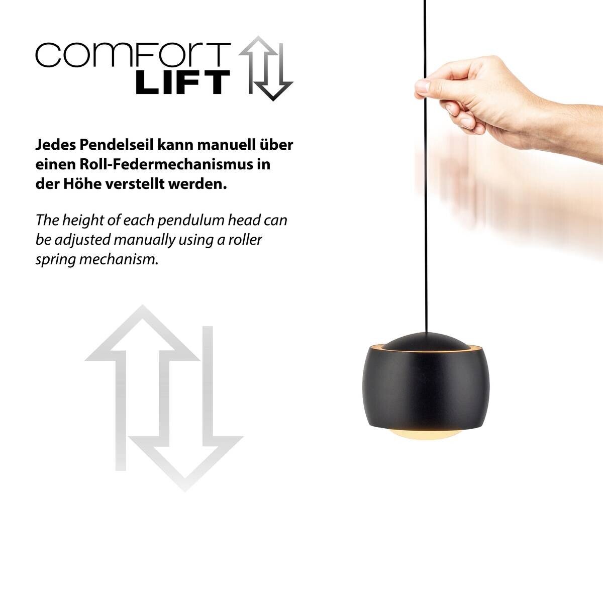Just Light Pendelleuchte Ballini schwarz