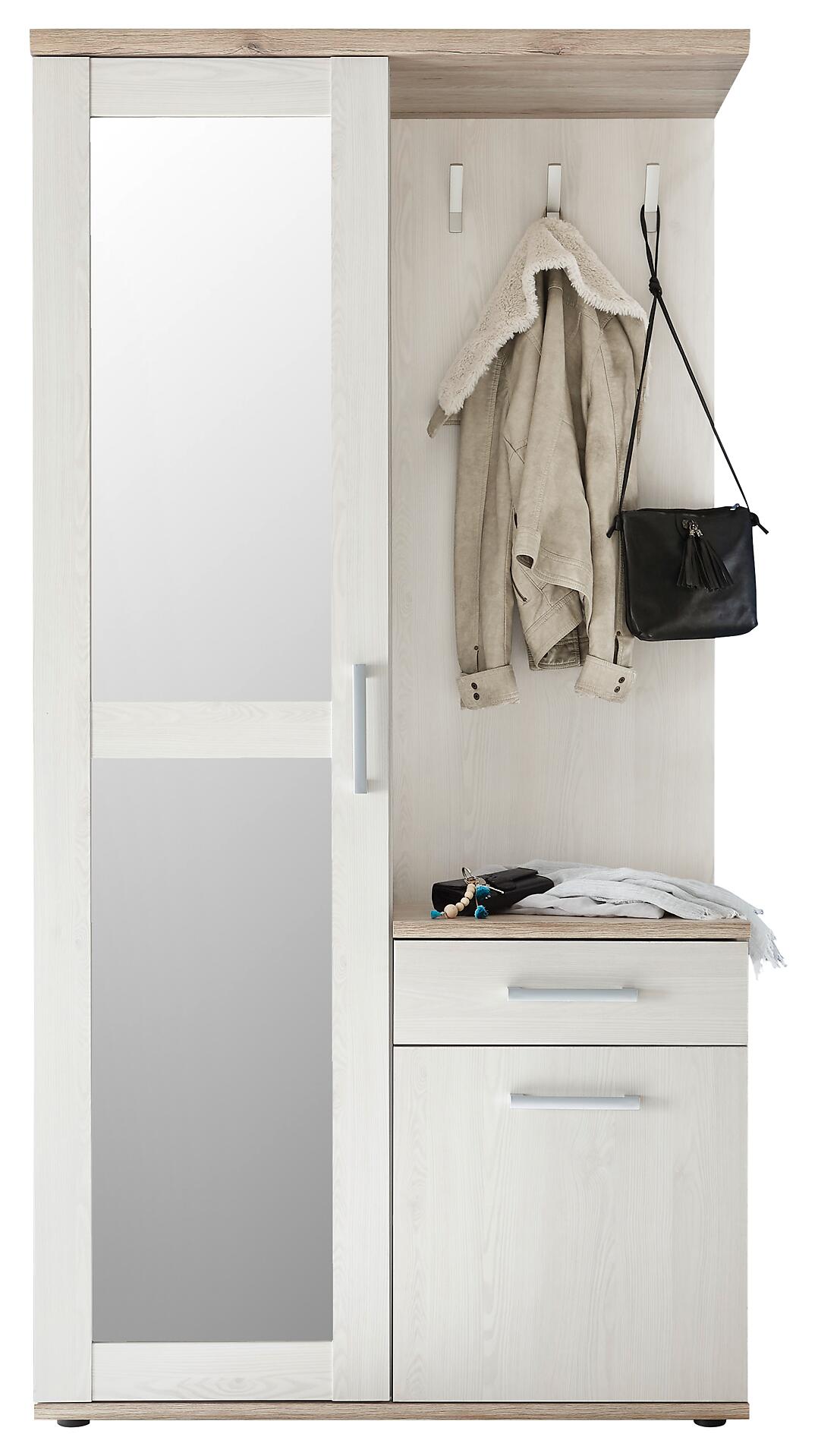 Garderobe Romance San-Remo Nachbildung Sibiu Lärche Nachbildung B/H/T: ca. 100x195x38 cm Garderobe Romance San-Remo Nachbildung Sibiu Lärche Nachbildung B/H/T: ca. 100x195x38 cm