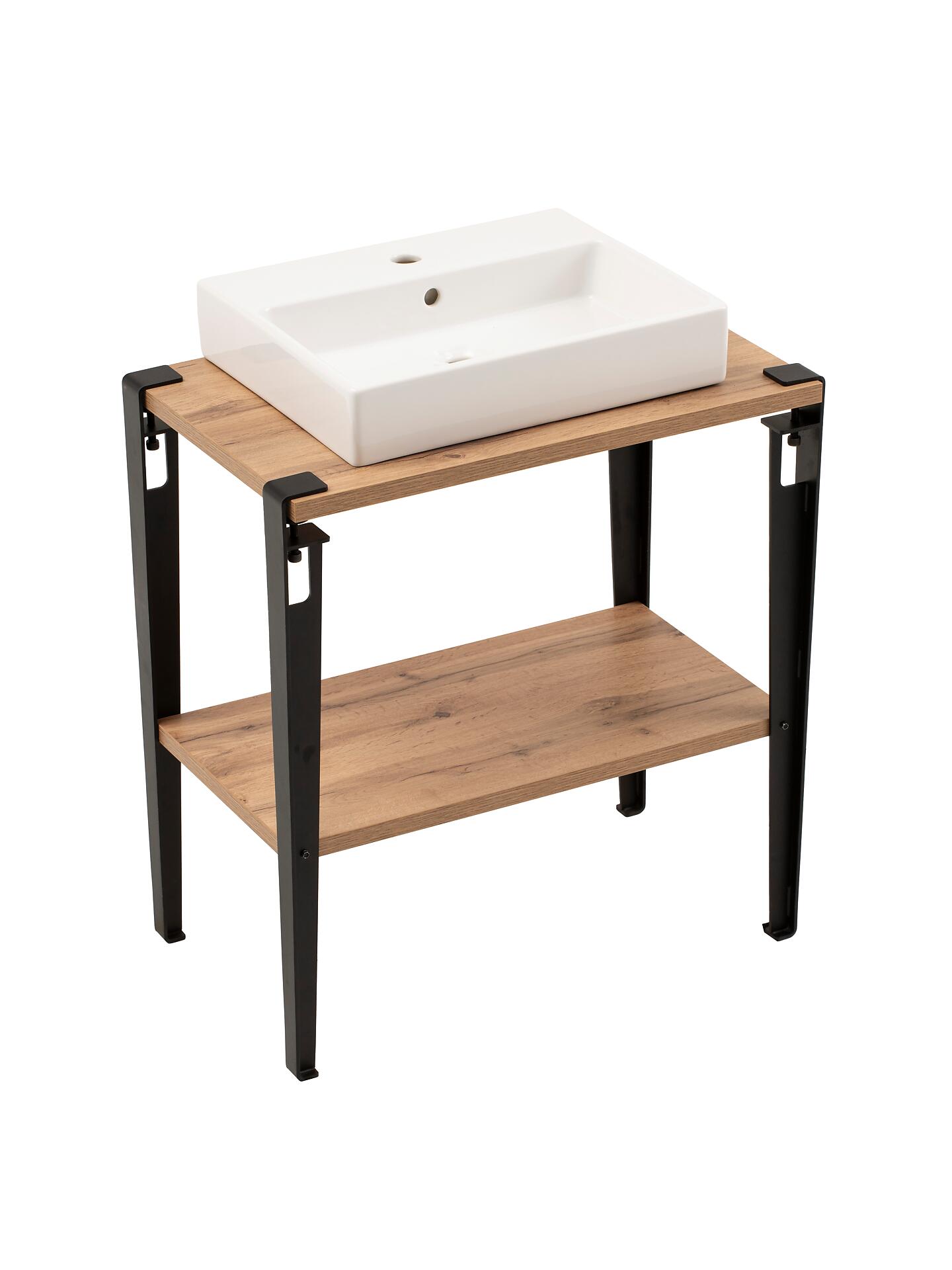 Waschbeckenunterschrank Tonder Eiche Nachbildung schwarz B/H/T: ca. 71x86,1x45 cm Waschbeckenunterschrank Tonder Eiche Nachbildung schwarz B/H/T: ca. 71x86,1x45 cm