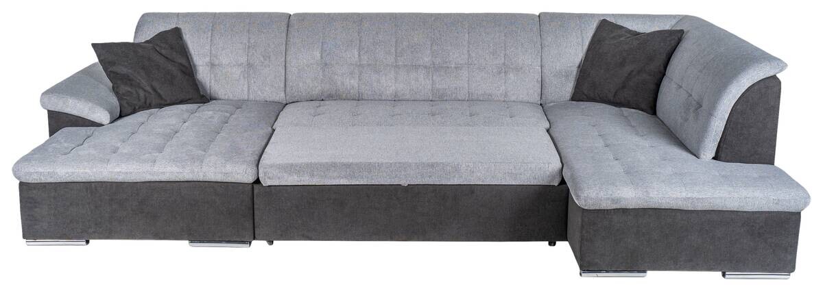 Wohnlandschaft Monica schwarz grau Flachgewebe B/H/T: ca. 348x87x198 cm Wohnlandschaft Monica schwarz grau Flachgewebe B/H/T: ca. 348x87x198 cm