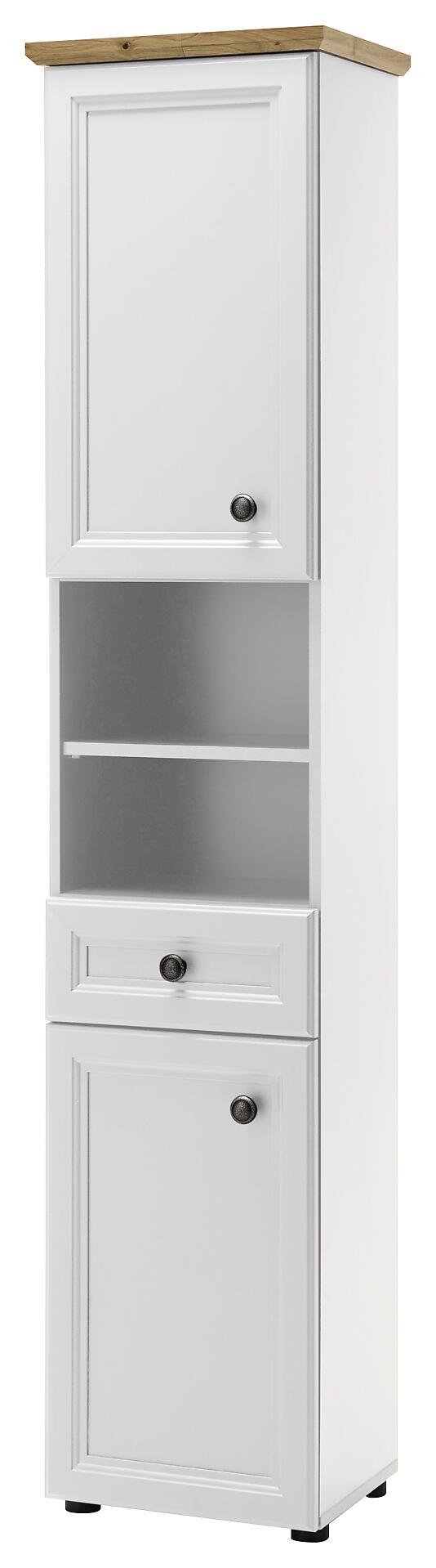 Badhochschrank Toskana weiß Eiche Artisan Nachbildung B/H/T: ca. 41x191x32 cm Badhochschrank Toskana weiß Eiche Artisan Nachbildung B/H/T: ca. 41x191x32 cm