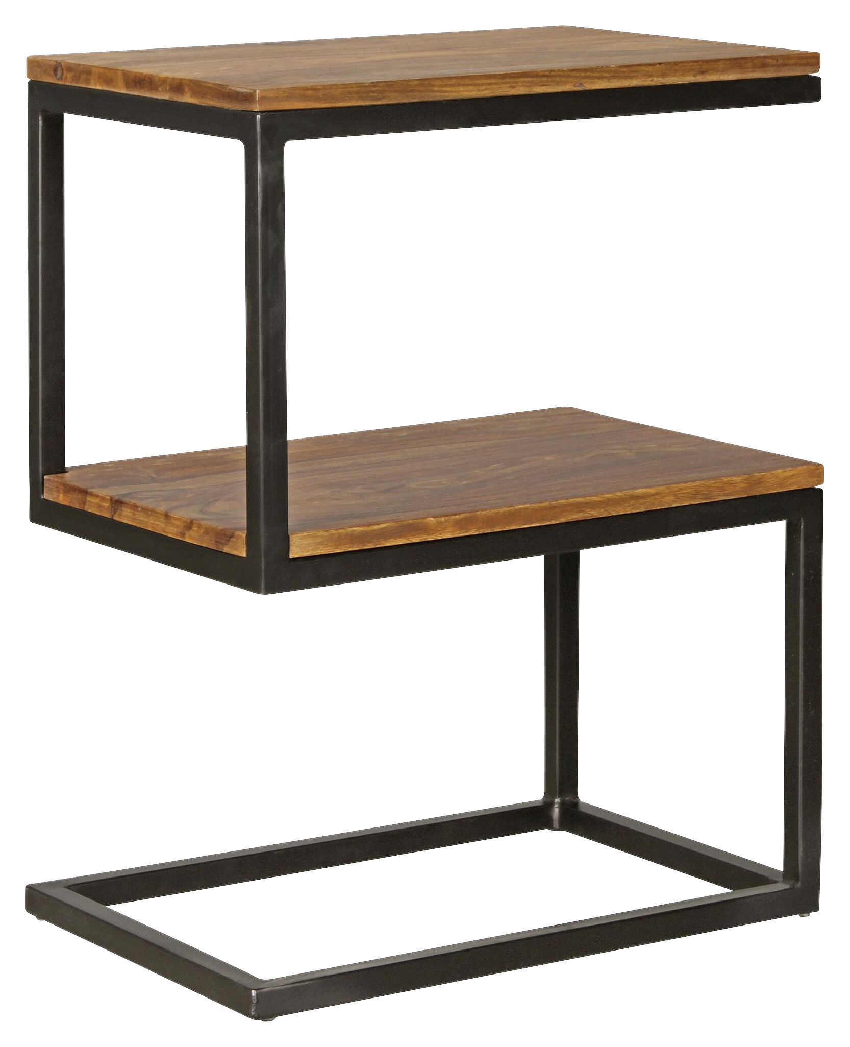 Beistelltisch natur schwarz pulverbeschichtet Echtholz Metall B/H/T: ca. 45x60x30 cm