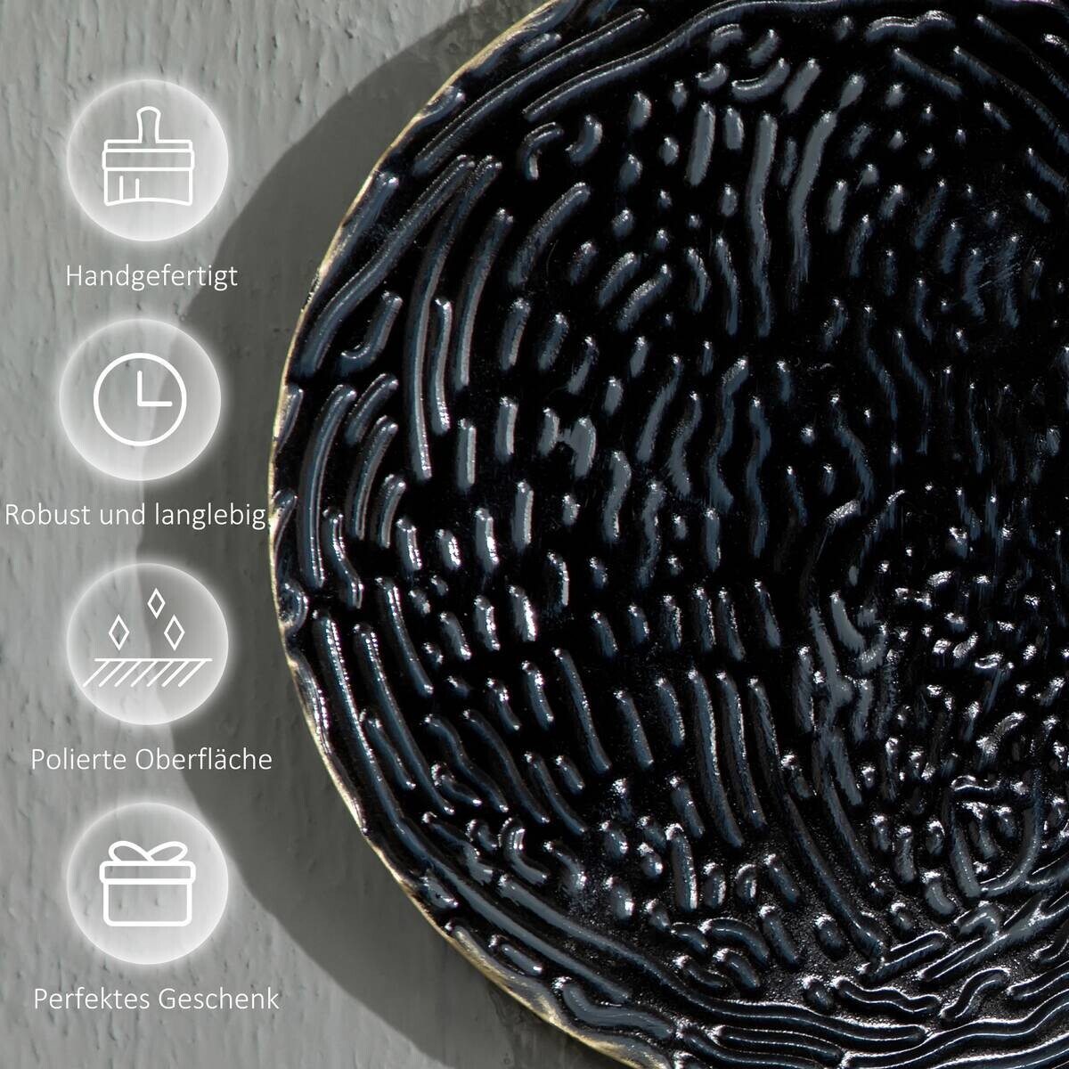 HOMCOM Wand-Element blau Edelstahl B/H/L: ca. 4x121x53 cm