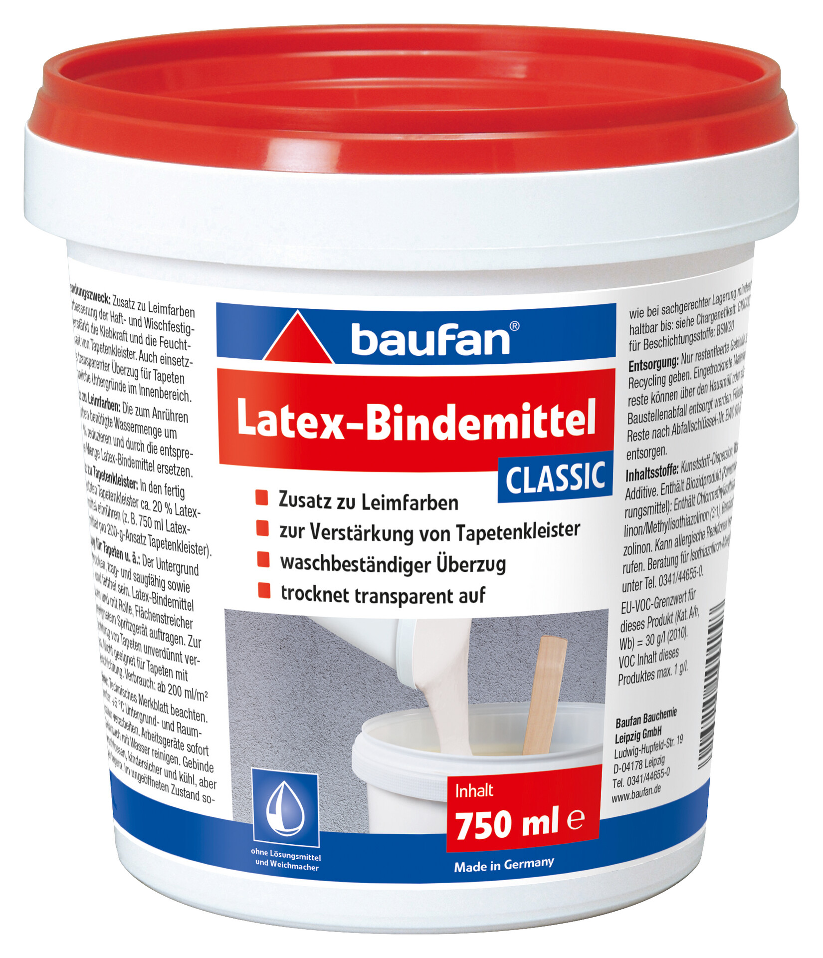 Baufan Latexfarbe Bindemittel farblos ca. 0,75 l