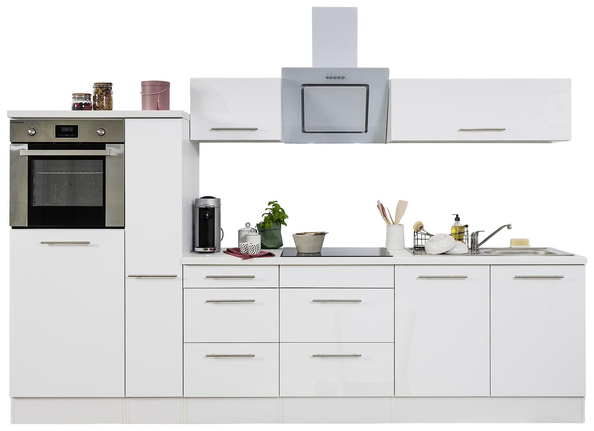 Respekta Küchenblock Amanda weiß Hochglanz B/H/T: ca. 300x200x60 cm