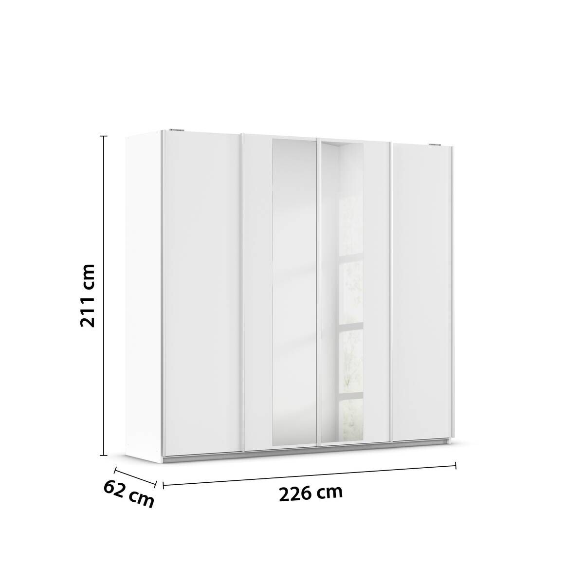 Kleiderschrank Altera Alpinweiß B/H/T: ca. 226x211x62 cm