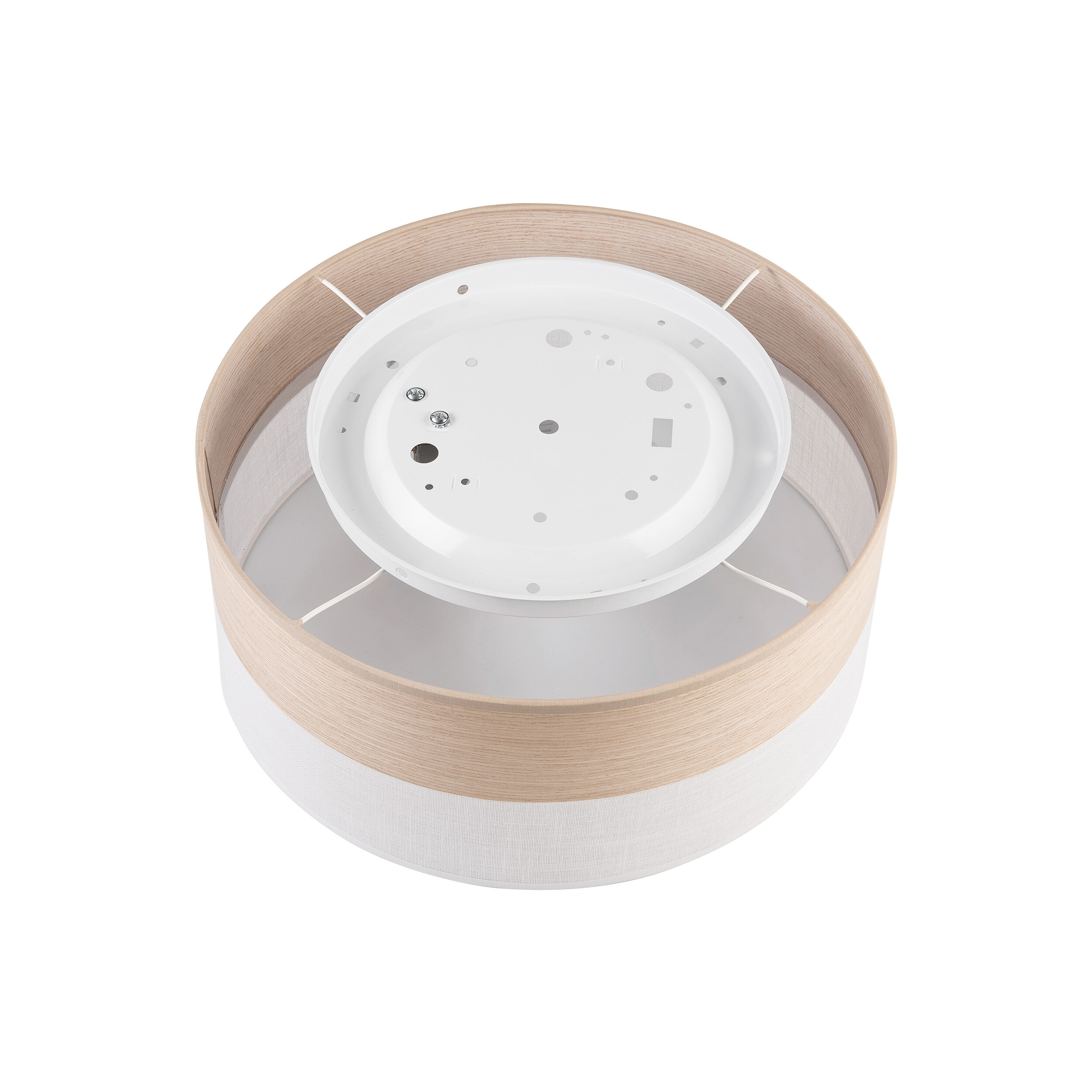 Lamkur Deckenleuchte weiß Eiche PVC Holz B/H/L: ca. 35x15x35 cm E27 1 Brennstellen