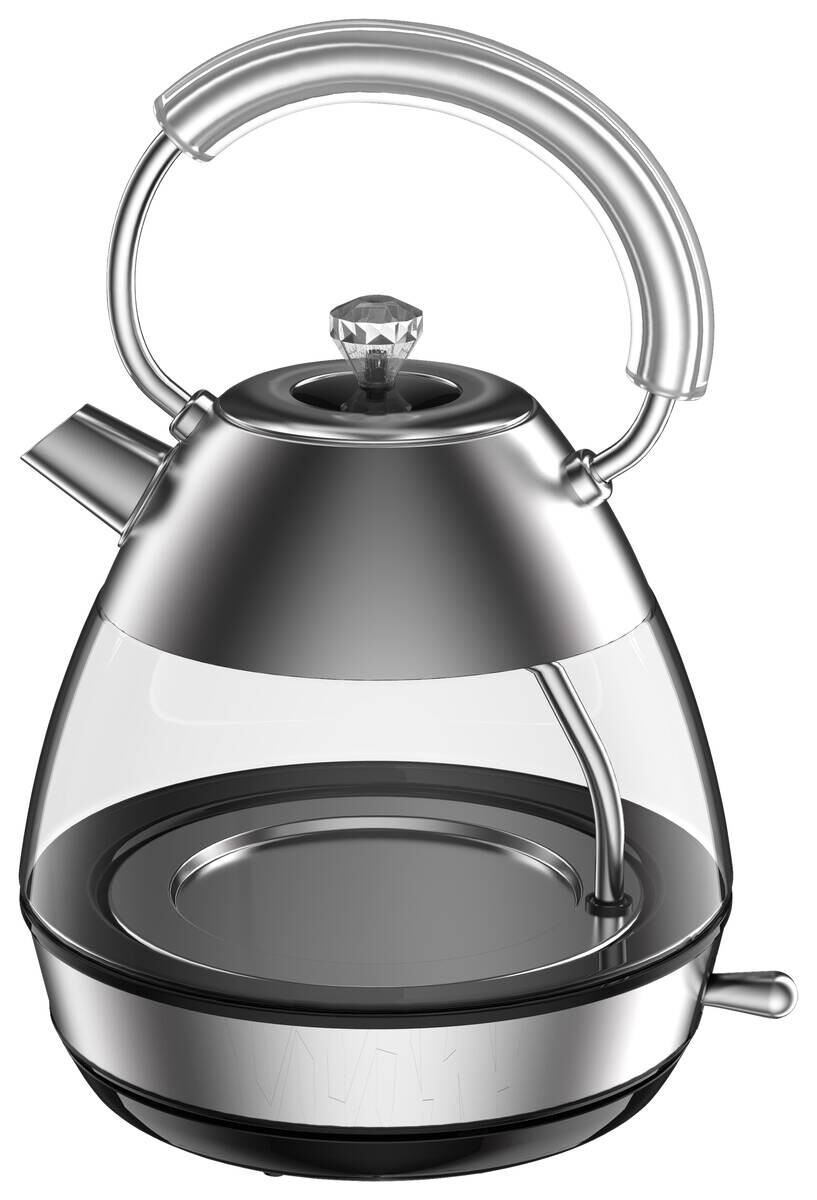 Emerio Wasserkocher WK-133826.2 silber Glas Edelstahl B/H/L: ca. 19,7x30,4x14,6 cm ca. 1,7 l