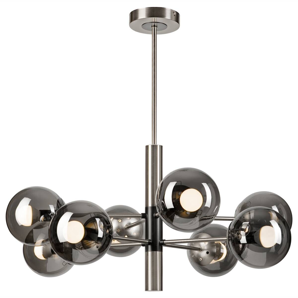 Lamkur Deckenleuchte Chrom Stahl Glas B/H/L: ca. 66x68x66 cm E14 8 Brennstellen