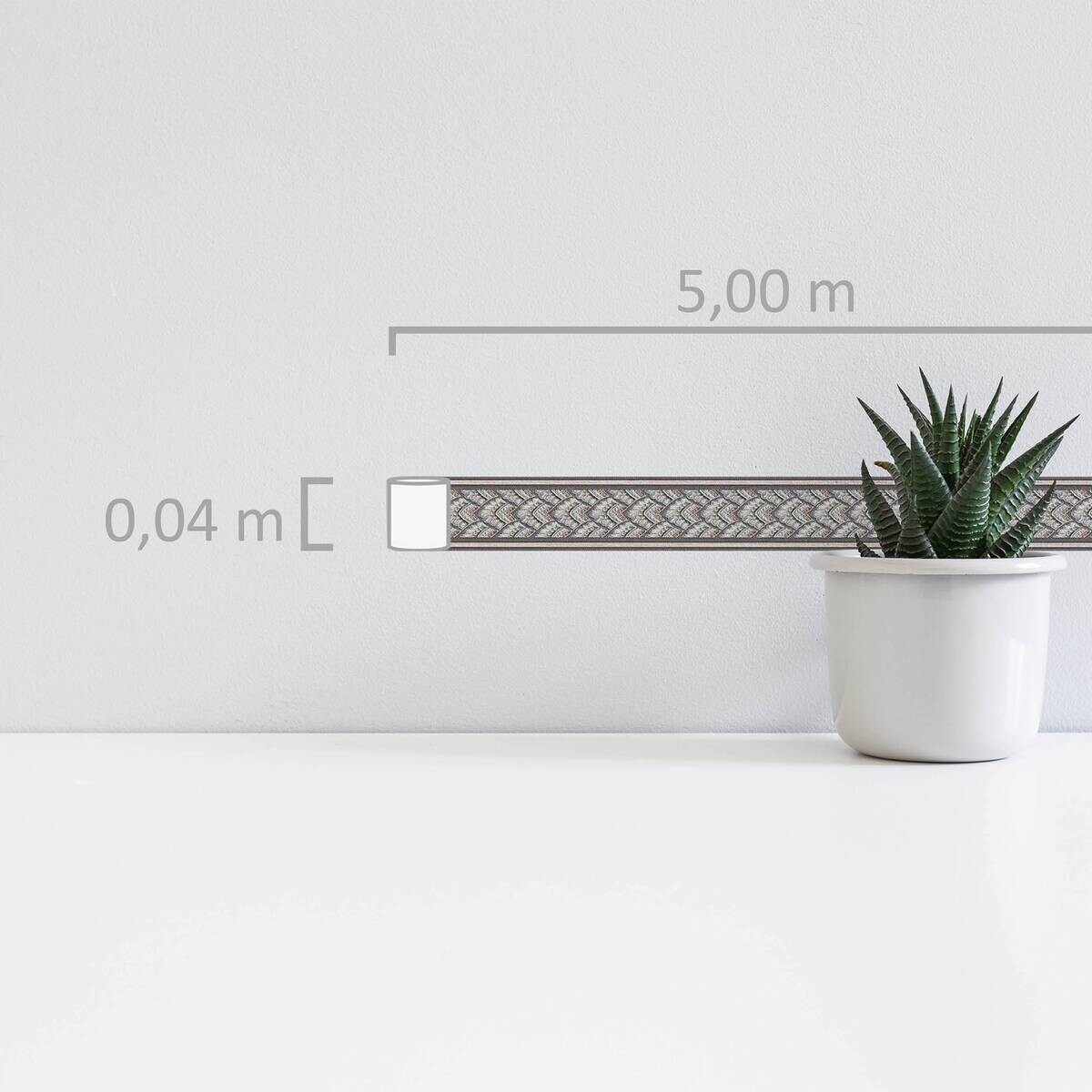 A.S.Creation Bordüre silber beige B/H/D: ca. 4x500x7 cm