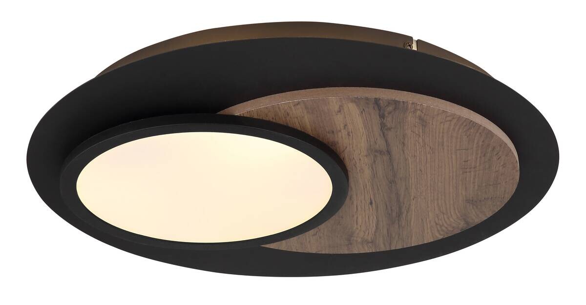 GLOBO Deckenleuchte mattschwarz Opal MDF Metall H/D: ca. 5,6x48 cm 1 Brennstellen