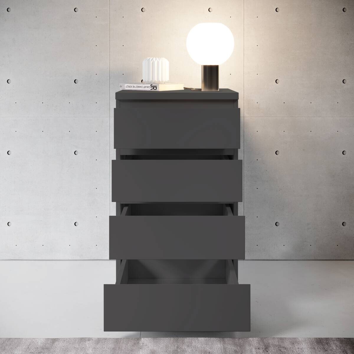 Nachtkonsole Olli Graphit B/H/T: ca. 45x79x38 cm