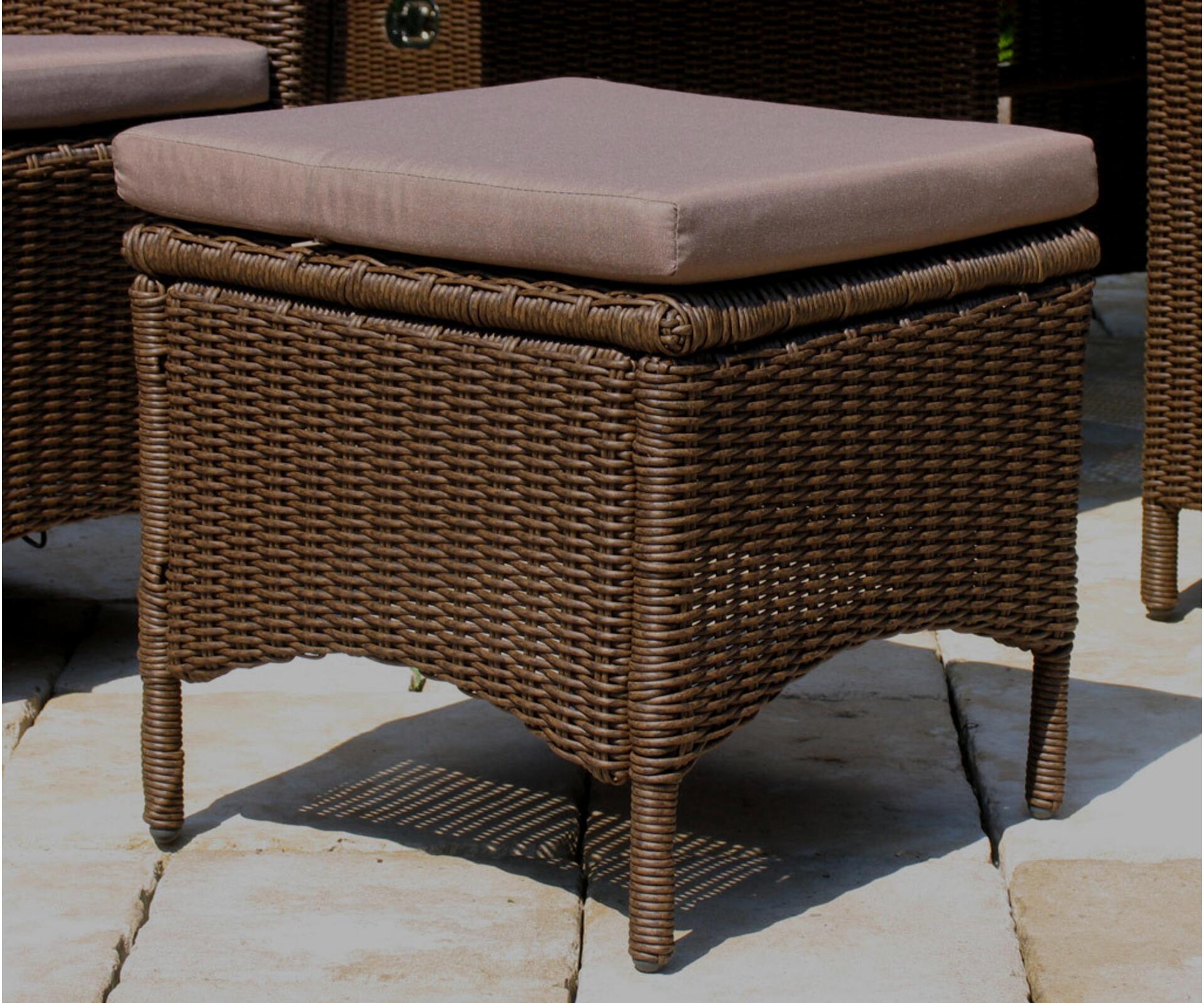 Grasekamp Gartenhocker Lanzarote braun B/H/L: ca. 50x46x50 cm