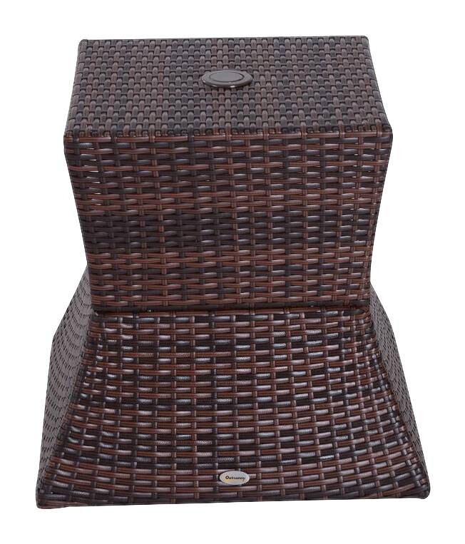 Outsunny Gartentisch braun Metall B/H/L: ca. 54x55x54 cm