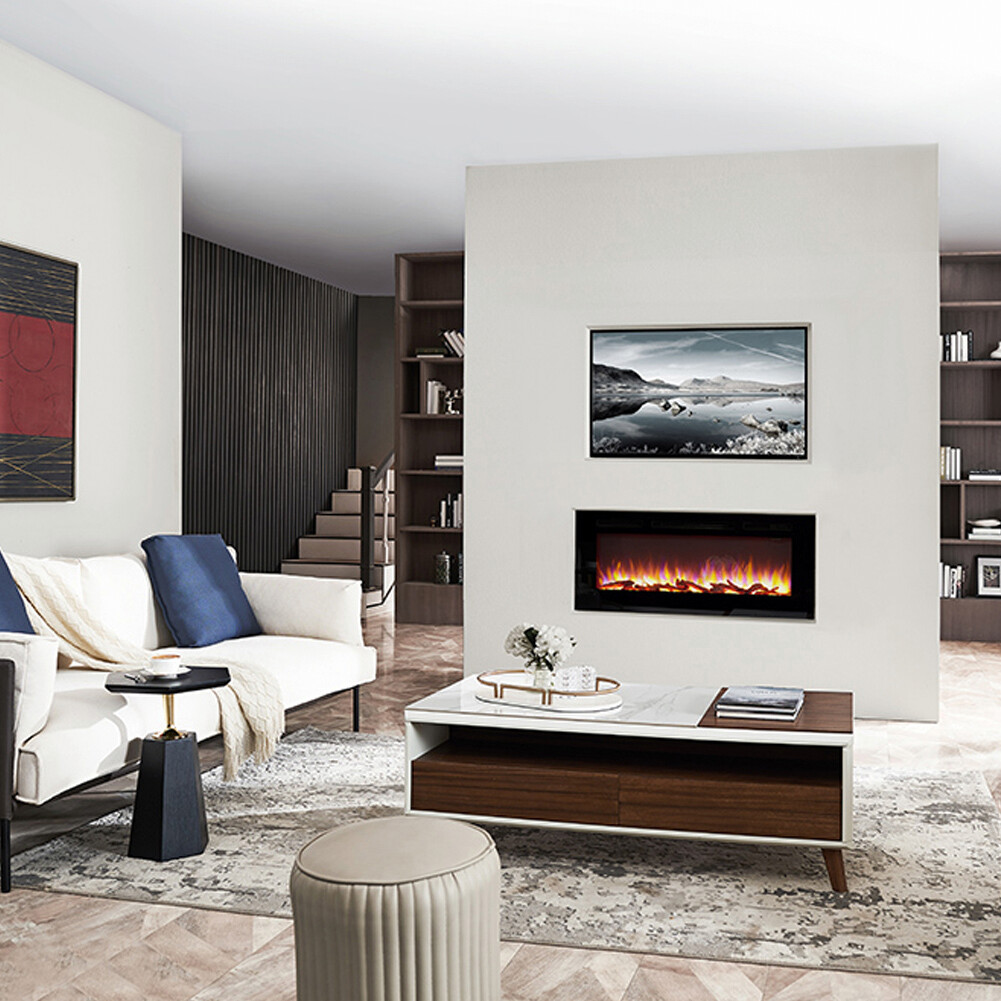 Balderia Einbaukamin Fiamma schwarz B/H/T: ca. 103x14,5x51,5 cm