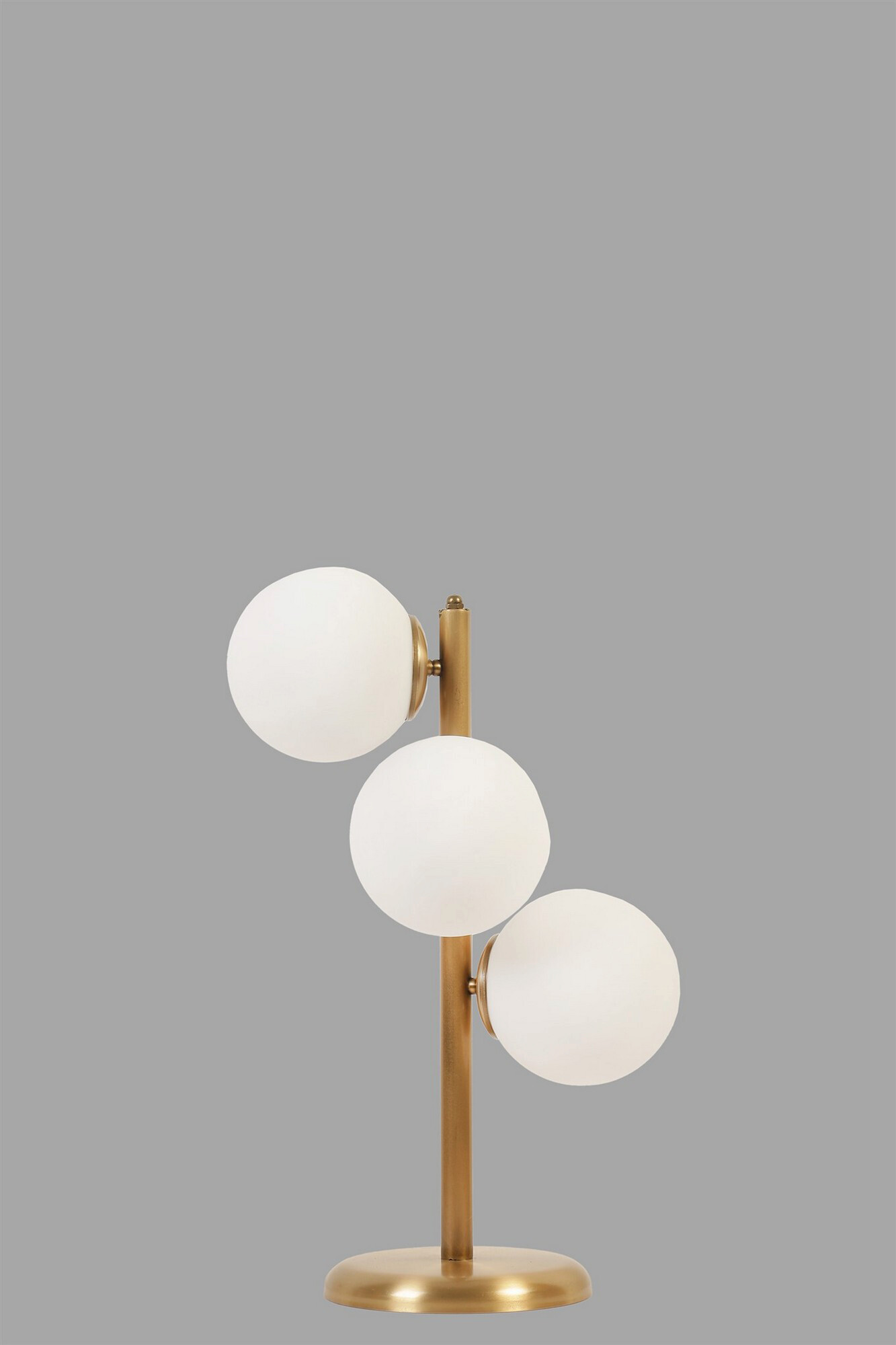 Opviq Tischleuchte weiß Glas Metall B/H/L: ca. 20x55x20 cm E27 3 Brennstellen