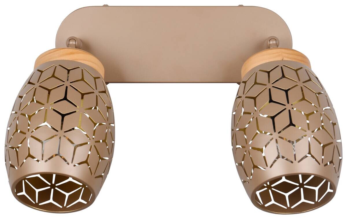 Reality Leuchten Spots Bidar kaffee gold Metall B/H/L: ca. 28x27x12 cm E14 2 Brennstellen