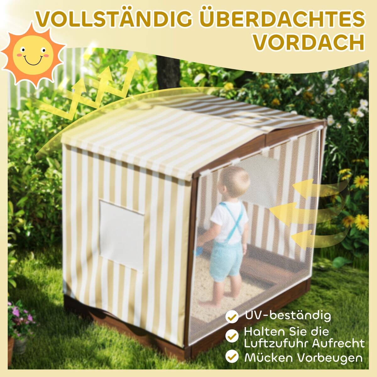 AIYAPLAY Sandkasten braun B/H/L: ca. 101,5x131x142 cm