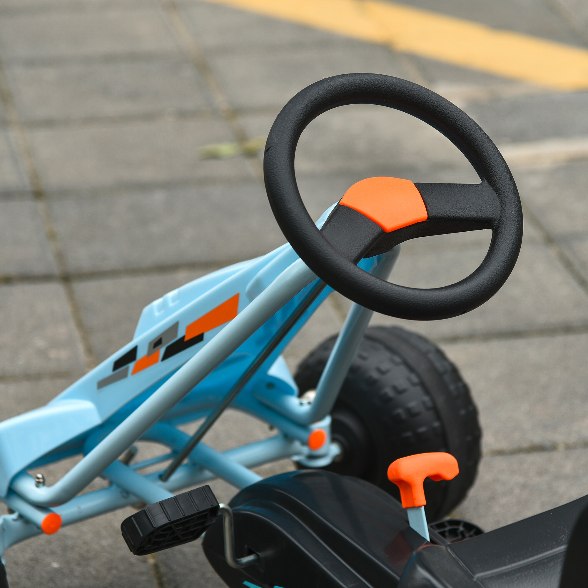 HOMCOM Kinder-Go-Kart hellblau B/H/L: ca. 66x59x97 cm