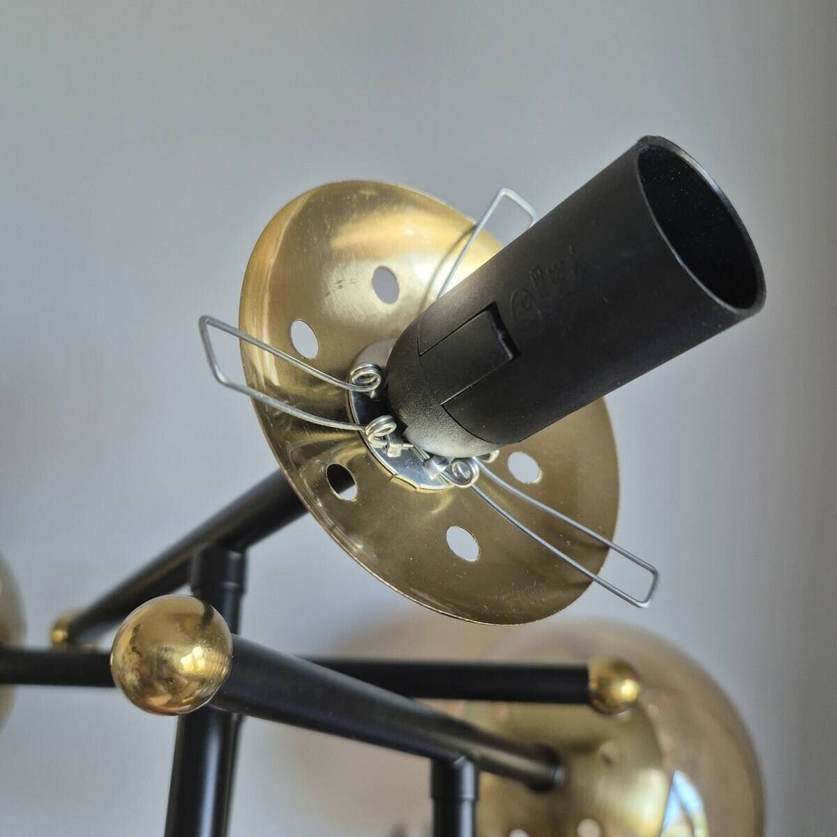 Lamkur Pendelleuchte Malena schwarz gold Glas Holz Kunststoff H/L: ca. 19x39 cm E27 3 Brennstellen