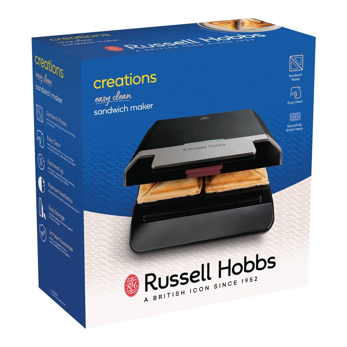 Russell Hobbs Sandwichtoaster 25158036001 schwarz Edelstahl B/H/T: ca. 23,5x10,5x23 cm