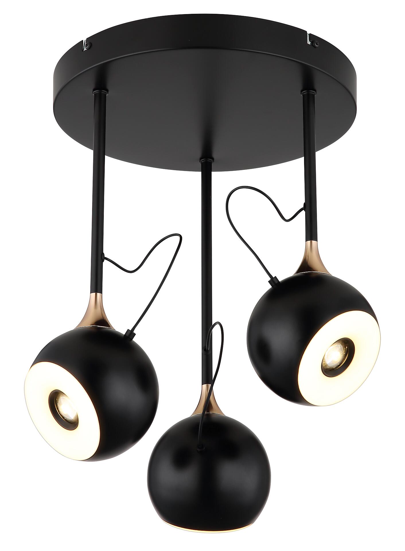 GLOBO Deckenleuchte mattschwarz gold Metall H/D: ca. 42x32,5 cm 1 Brennstellen