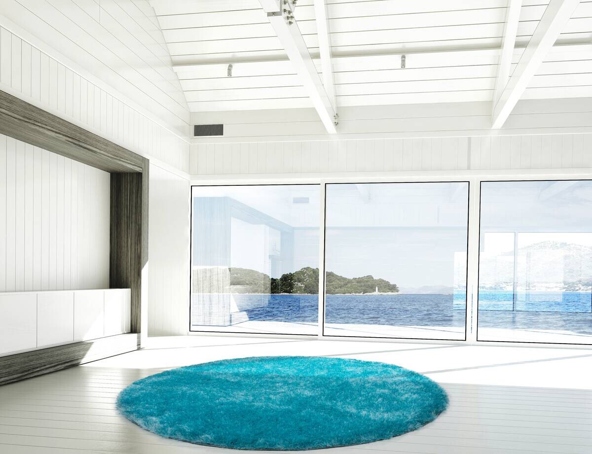 Kayoom Hochflorteppich Diamond 725 blaugrün B/H/L: ca. 160x4x160 cm