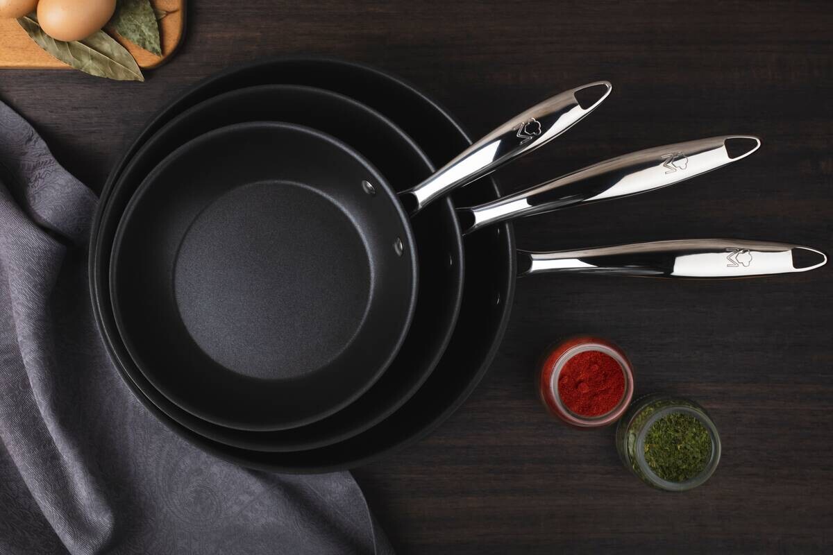 BERGNER Pfannenset BASTER schwarz Edelstahl 7 tlg.