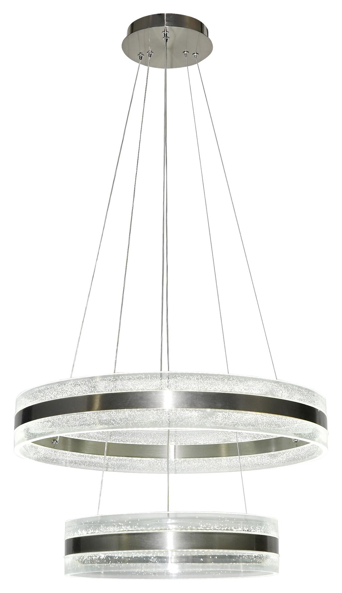 POCOline LED-Pendelleuchte Eleni nickel Acryl Alu H/D: ca. 120x60 cm
