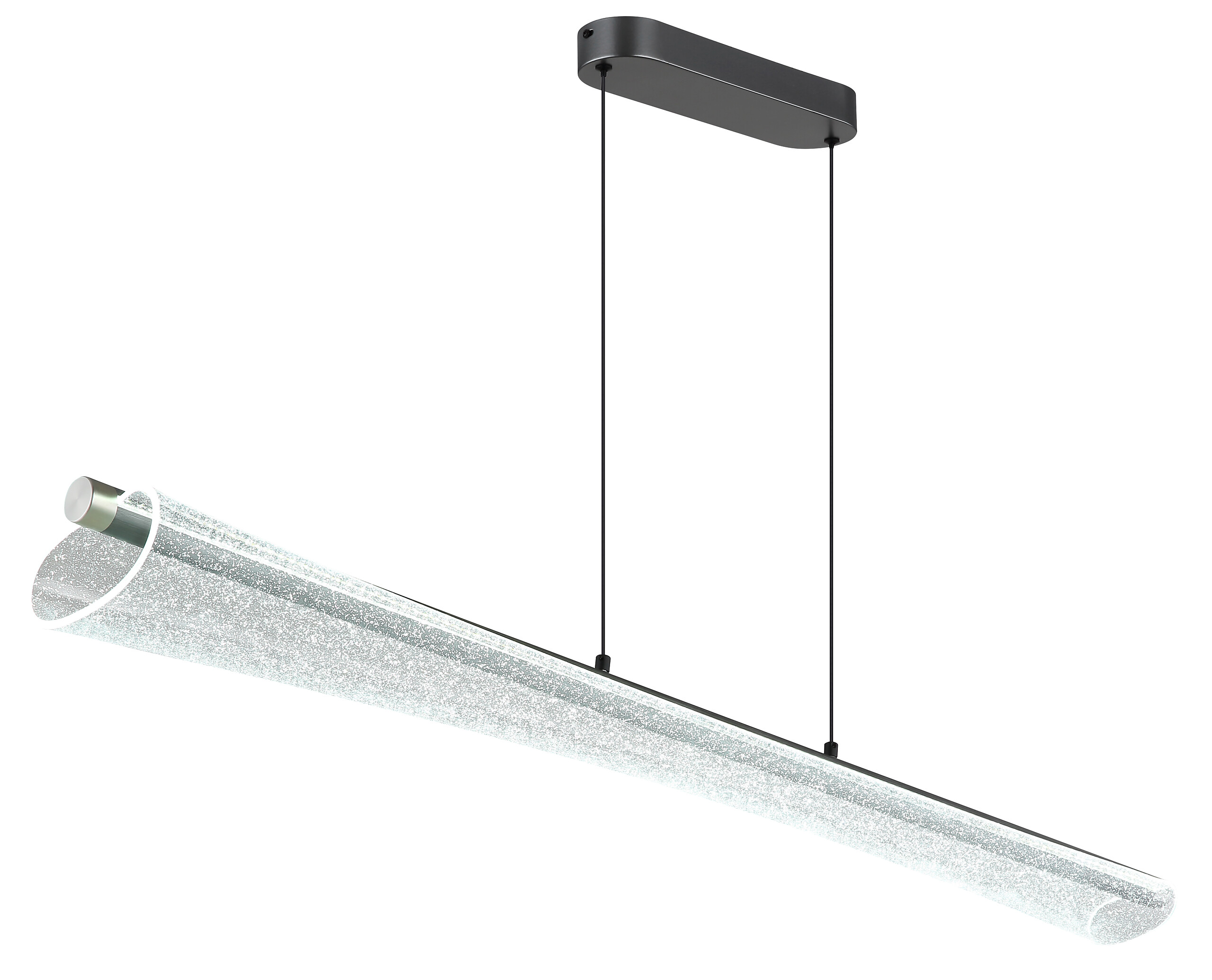 GLOBO Pendelleuchte klar anthrazit nickel matt Metall Acryl B/H/L: ca. 13,5x120x121 cm 1.0 Brennstellen
