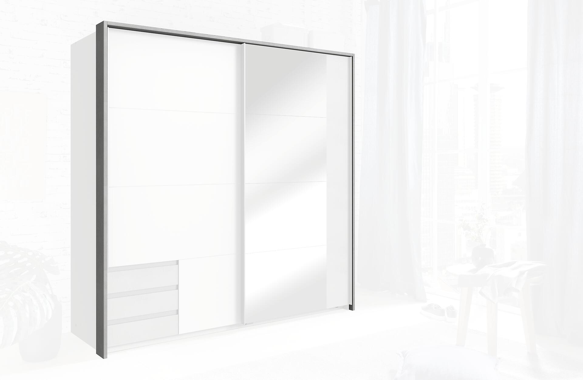 Passepartoutrahmen Emden weiß B/H/T: ca. 183x200x12 cm