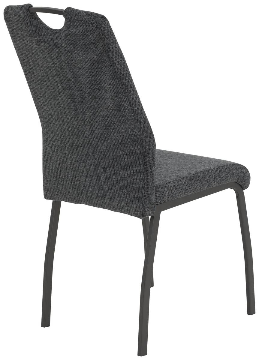 Stuhl 4er Set ELIF III anthrazit grau Microfaser Metall B/H/T: ca. 44x96x64 cm