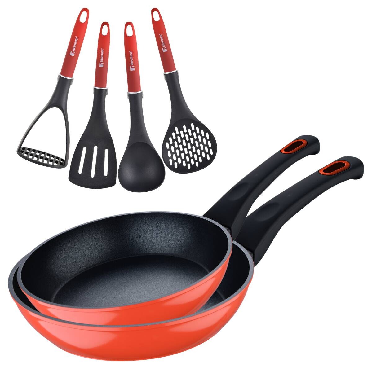 BERGNER Pfannenset CLASSIQUE rot Stahl 2 tlg. BERGNER Pfannenset CLASSIQUE rot Stahl 2 tlg.