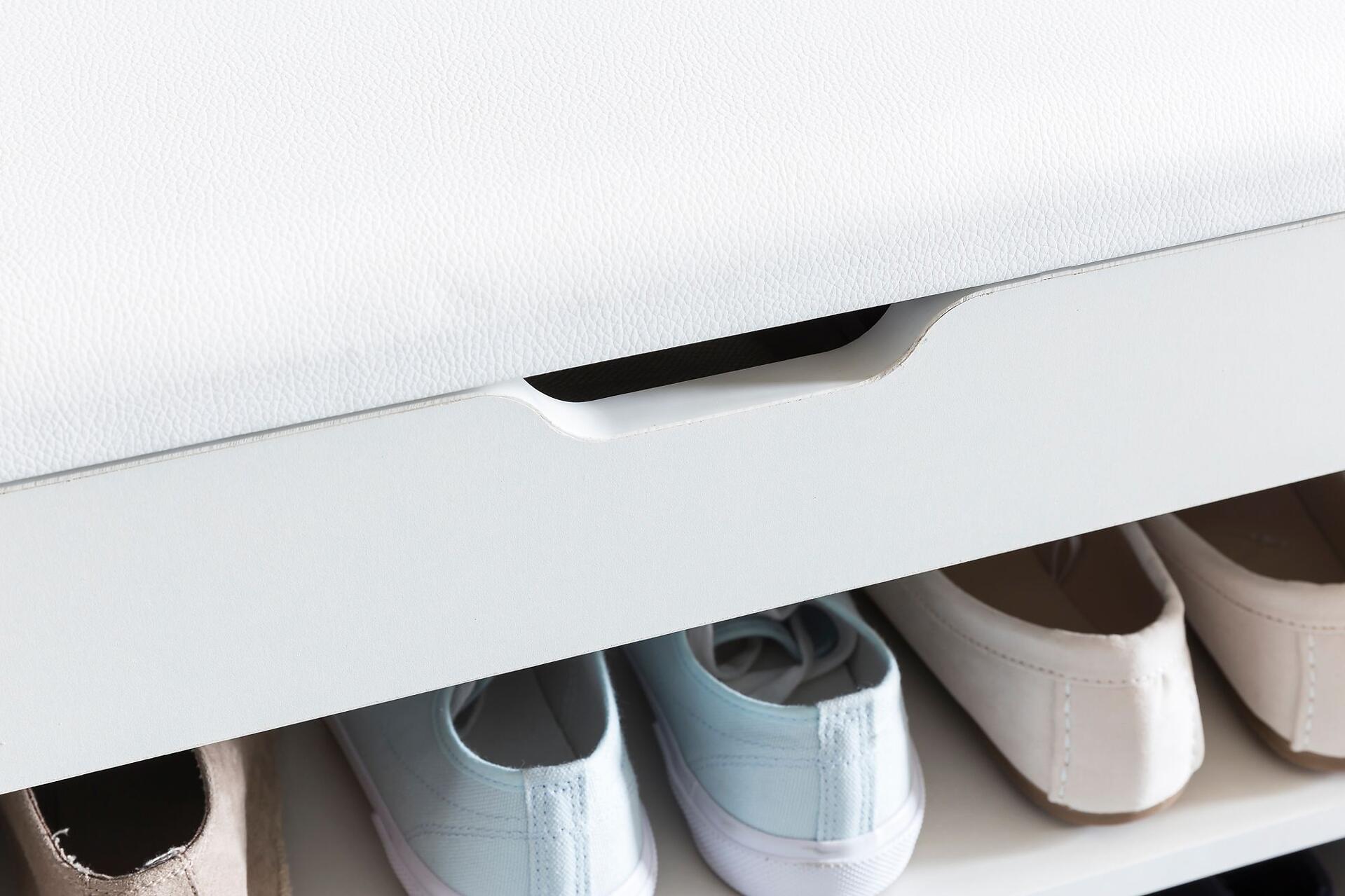 Schuhbank weiß weiß B/H/T: ca. 60x40x30 cm