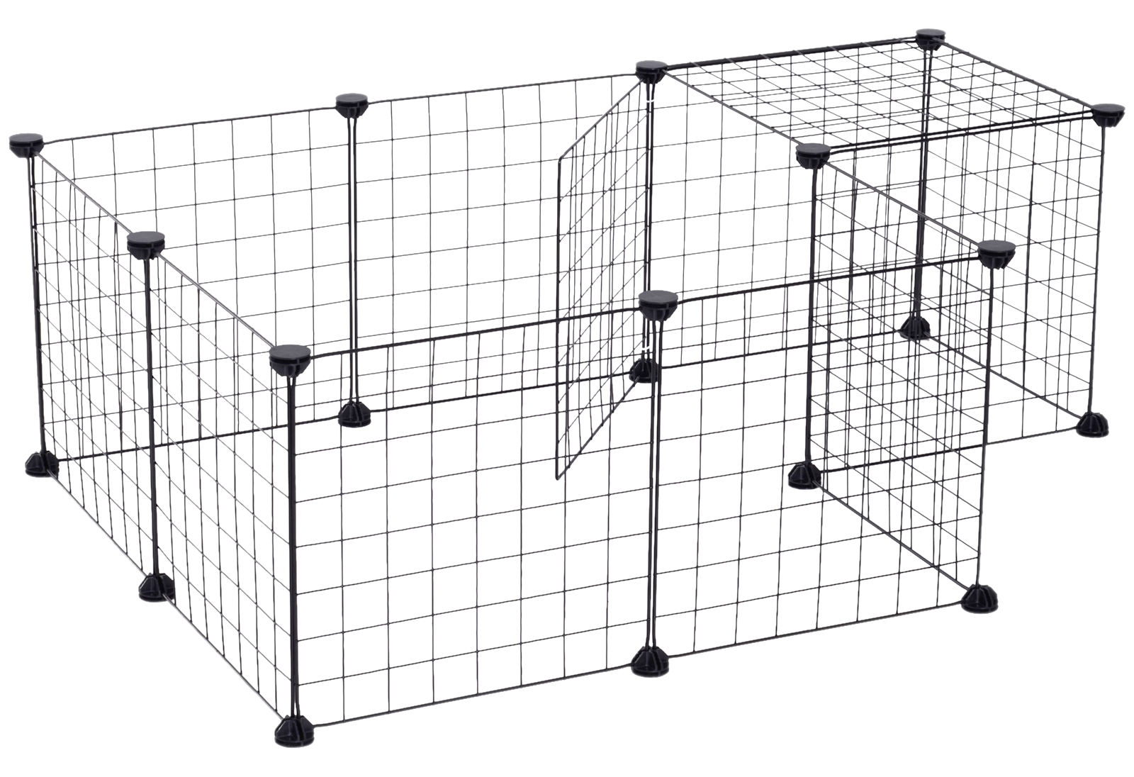 PawHut Freigehege schwarz Metall B/H/L: ca. 73x36x106 cm
