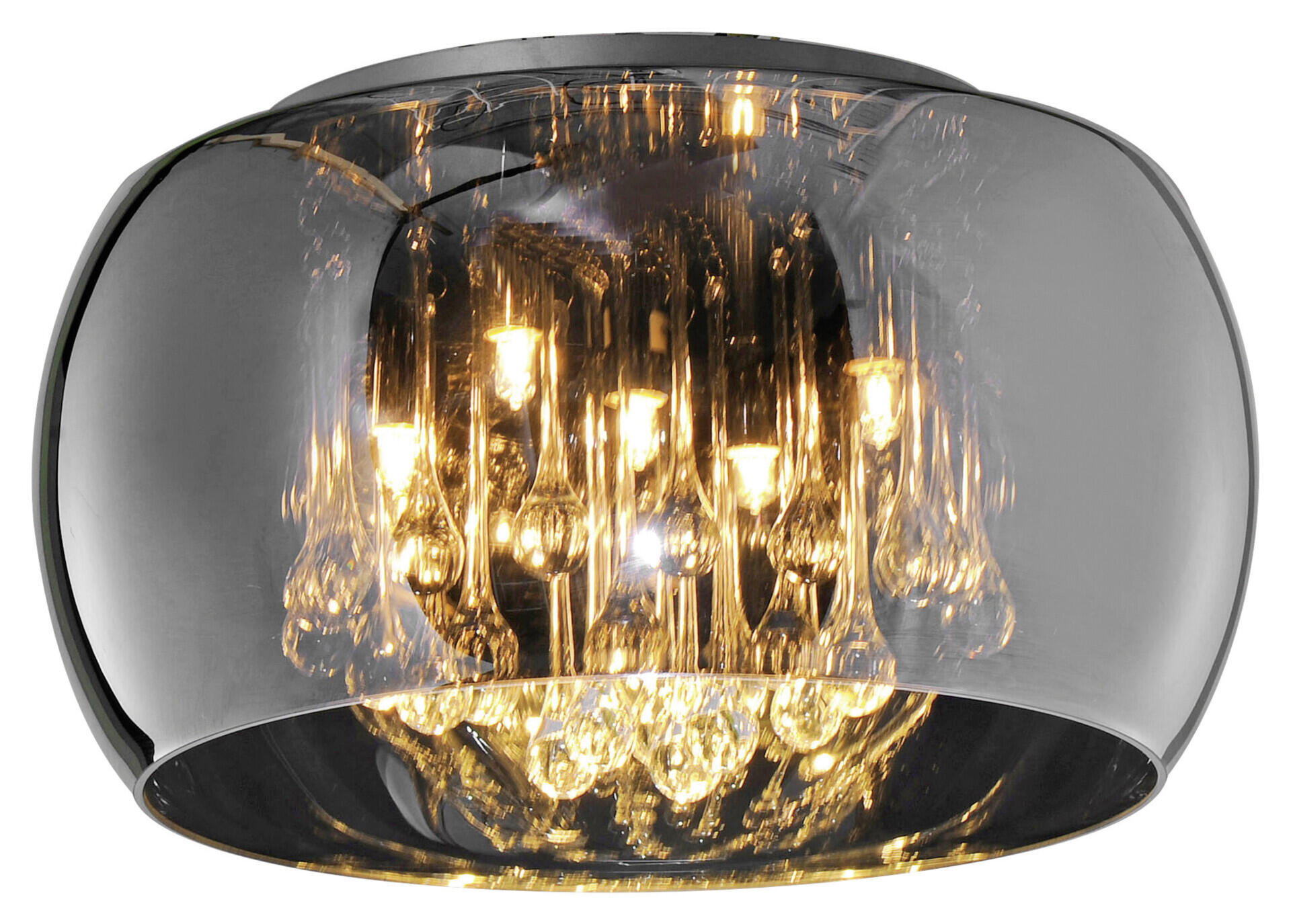 TRIO Deckenleuchte Vapore Chrom Glas H/D: ca. 22x40 cm G9 5 Brennstellen