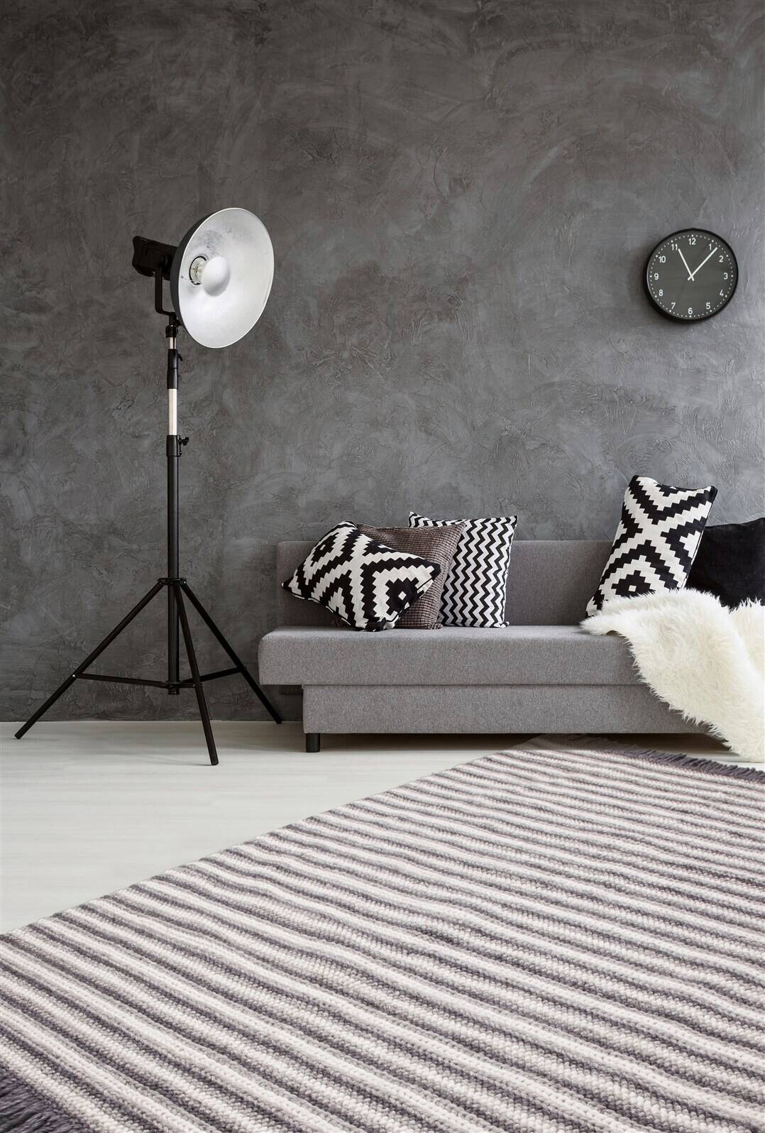 Kayoom Kurzflorteppich Natura 310 anthrazit B/L: ca. 120x170 cm