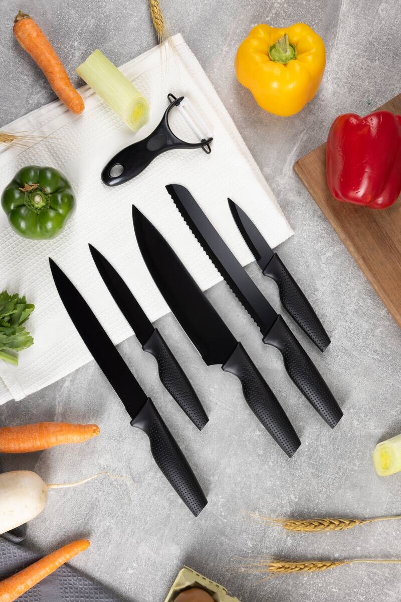 SAN IGNACIO Messerset WILLOW schwarz Edelstahl 6 tlg.