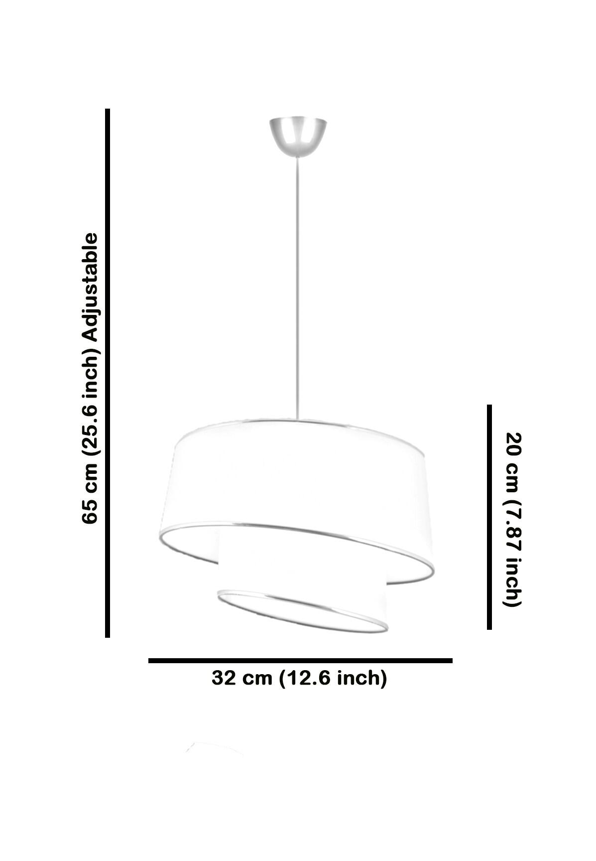Opviq Pendelleuchte Barette kamel silber Stoff Metall B/H/L: ca. 32x65x32 cm E27 1 Brennstellen
