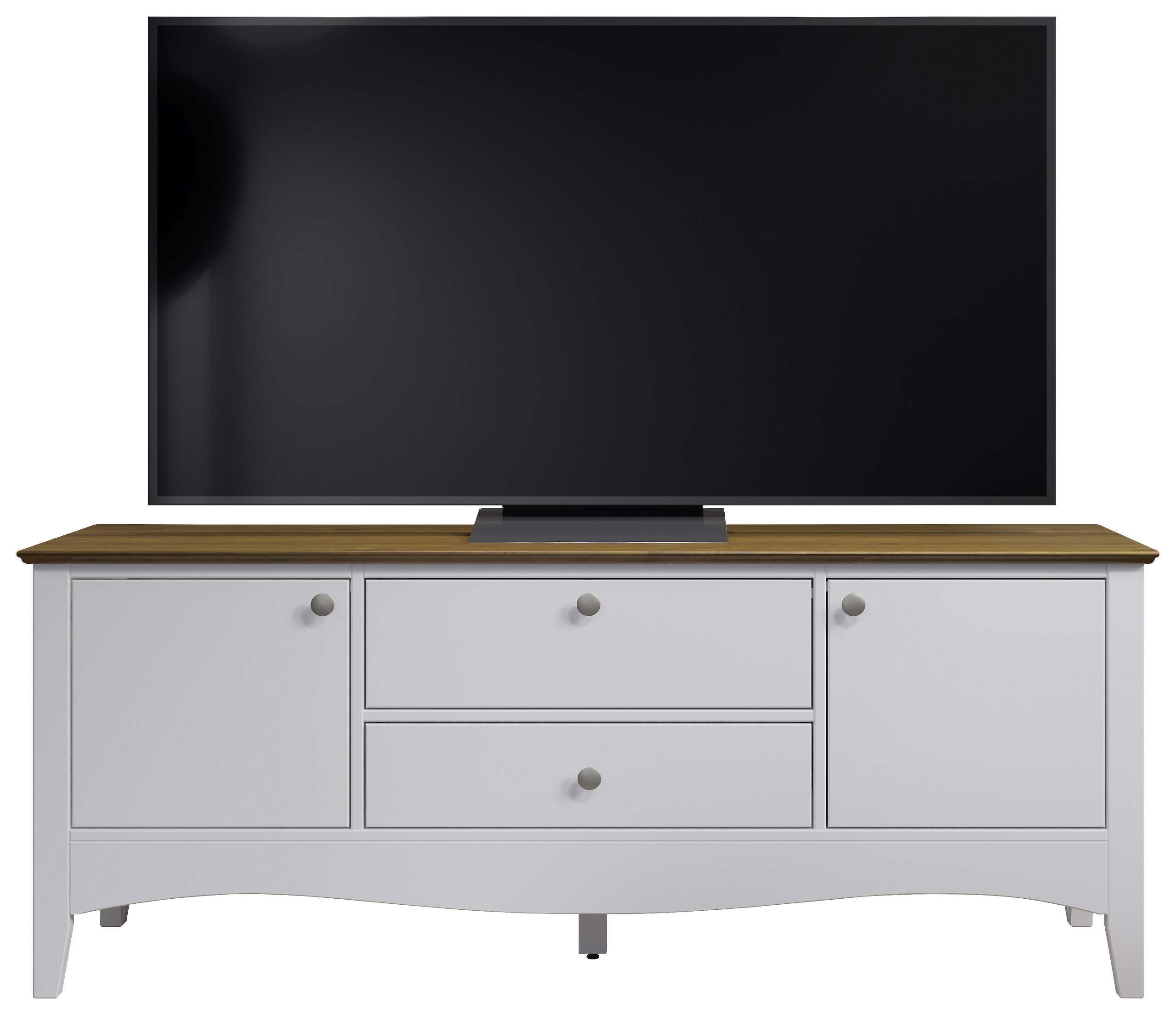 TV-Lowboard Lissabon weiß lackiert café braun lackiert B/H/T: ca. 140x58x42 cm