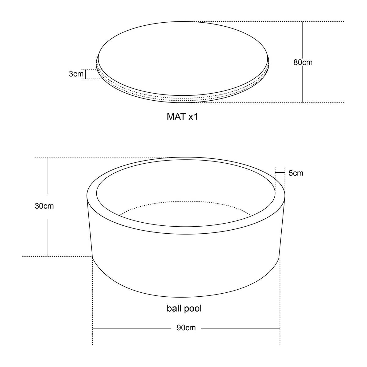 Sunny Bällebad Boaz B/H/L: ca. 90x30x90 cm