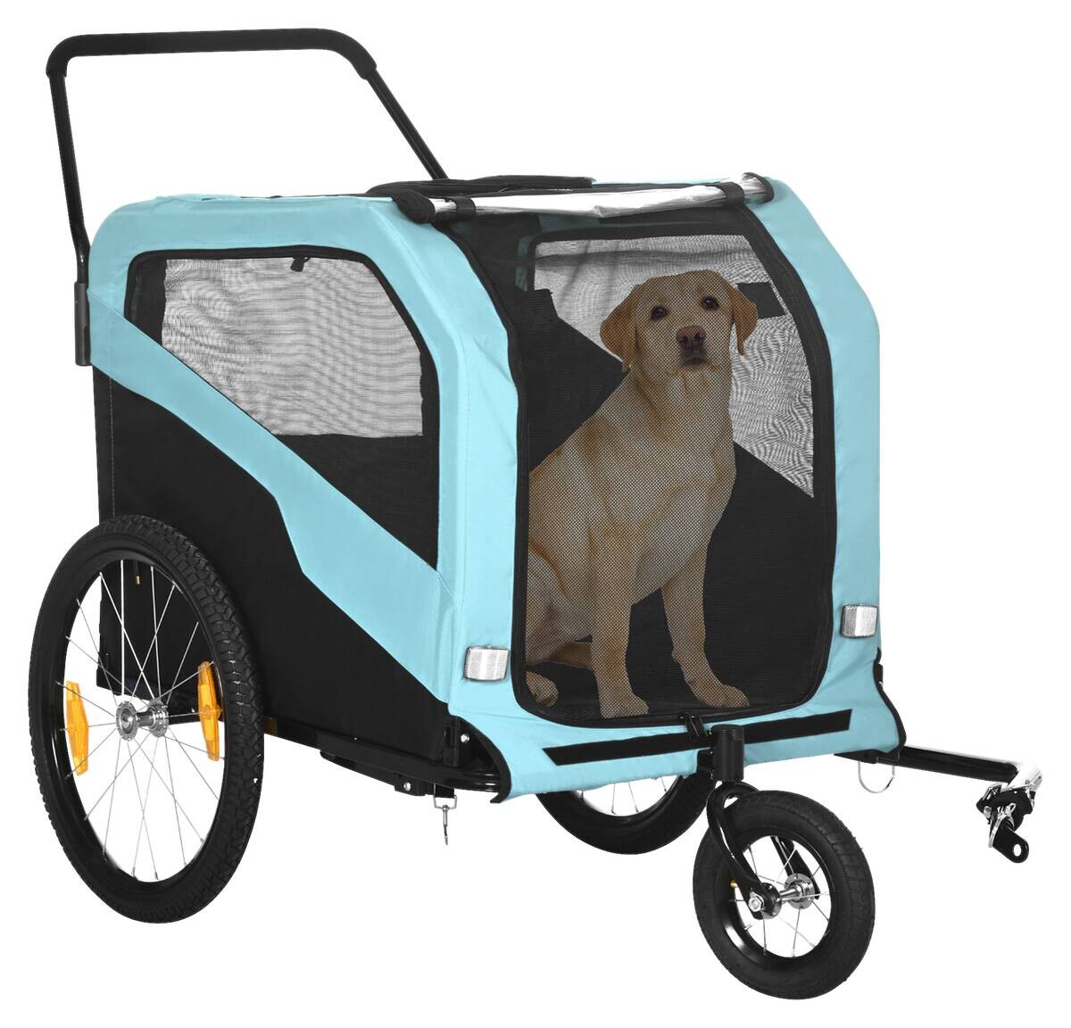 PawHut Hundeanhänger blau Polyester-Mischgewebe B/H/L: ca. 77x90x170 cm