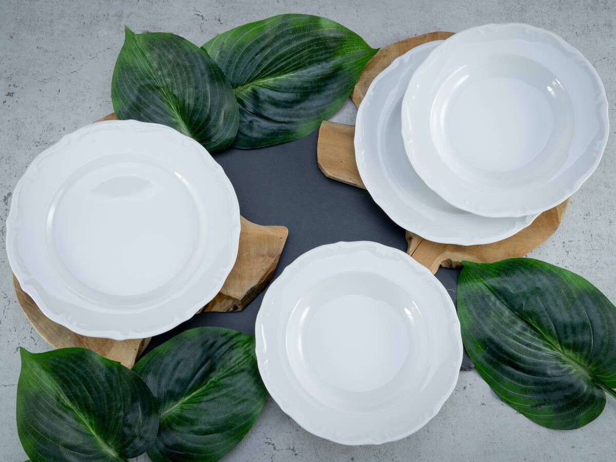 CreaTable Tafelservice Maria Theresia weiß Porzellan 12 tlg.