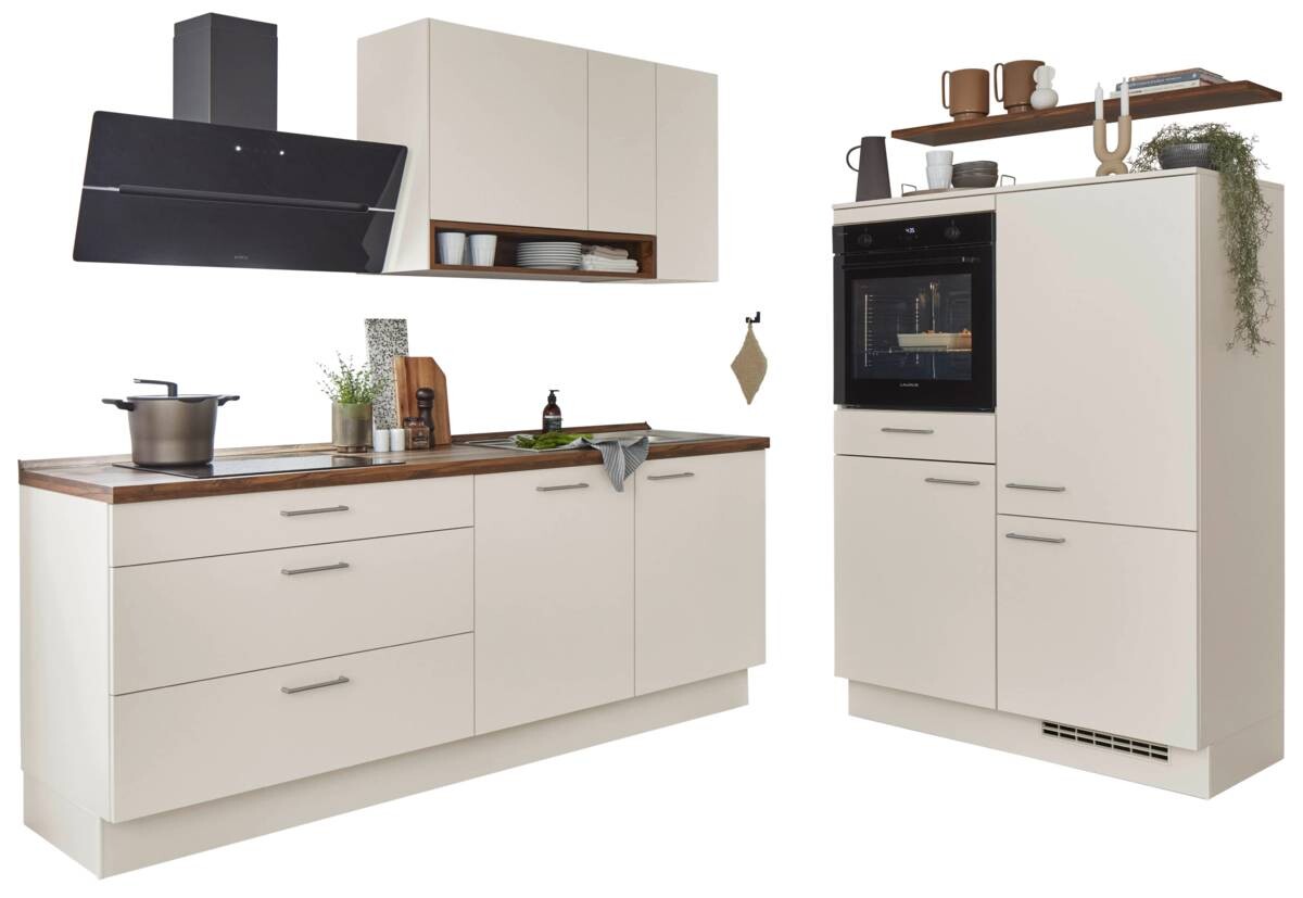 nobilia Doppelblock Laser Magnolienweiß matt B/H/T: ca. 220x201,6x120 cm