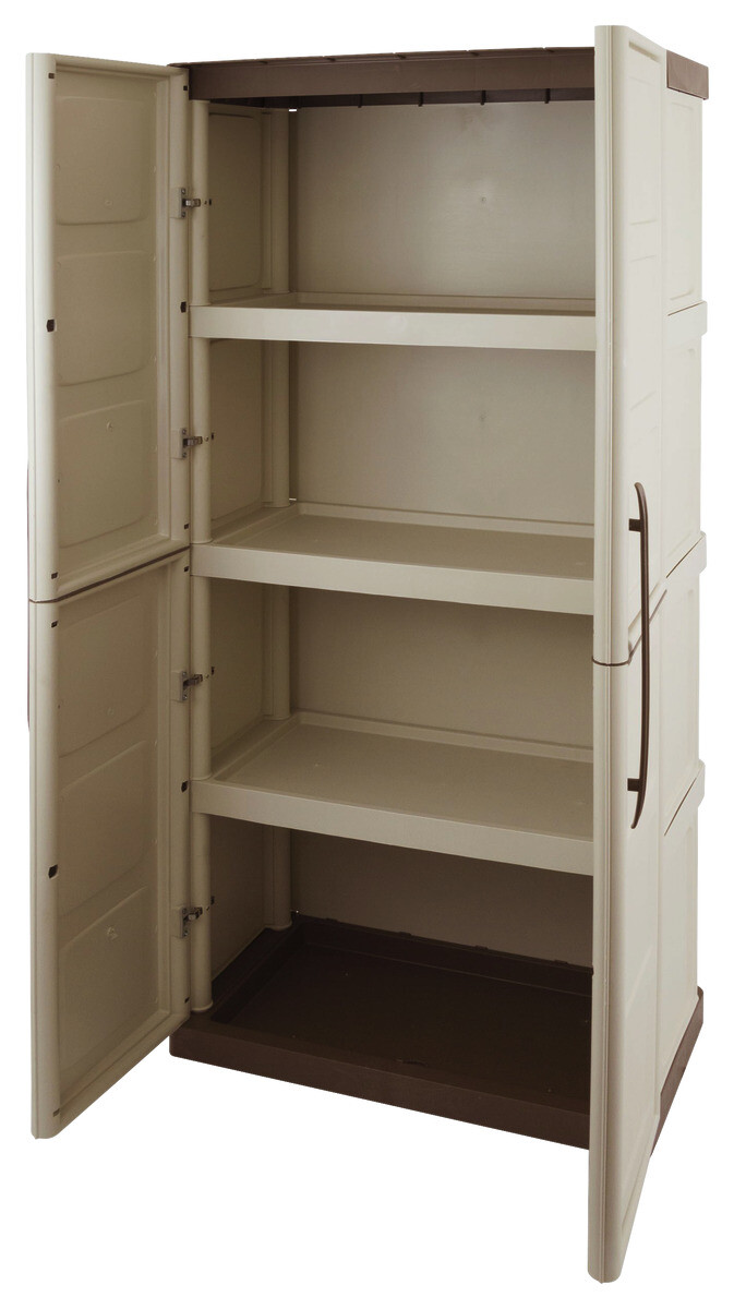 ArtPlast Kunststoffschrank Steel hoch beige Kunststoff B/H/T: ca. 70x165x39,5 cm