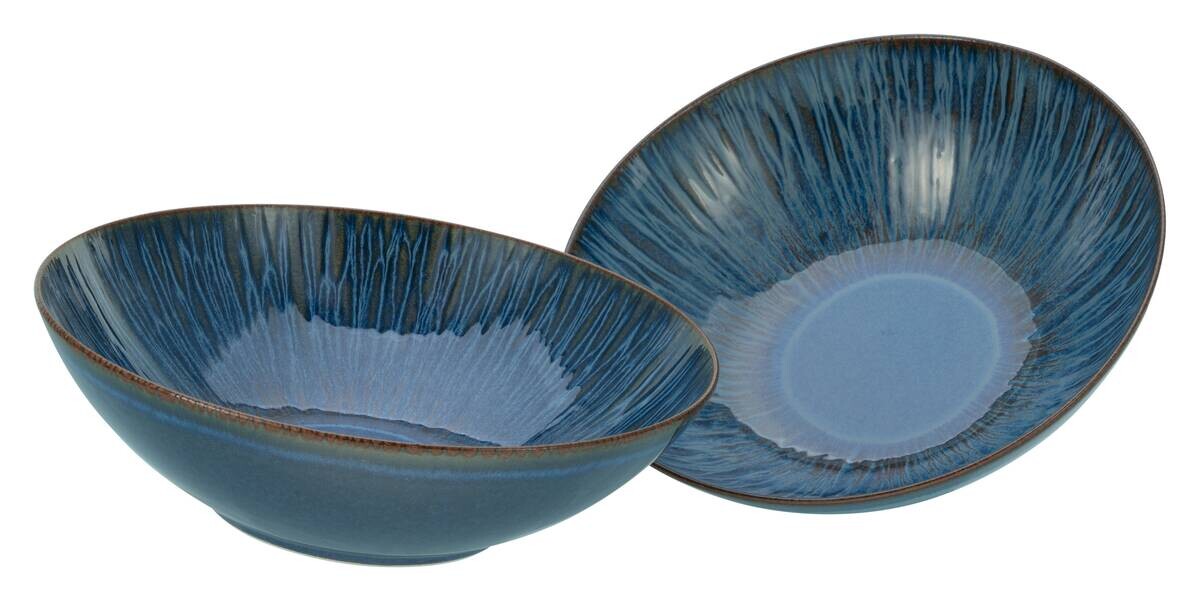 CreaTable Salatschüssel-Set Sea Breeze blau Steinzeug