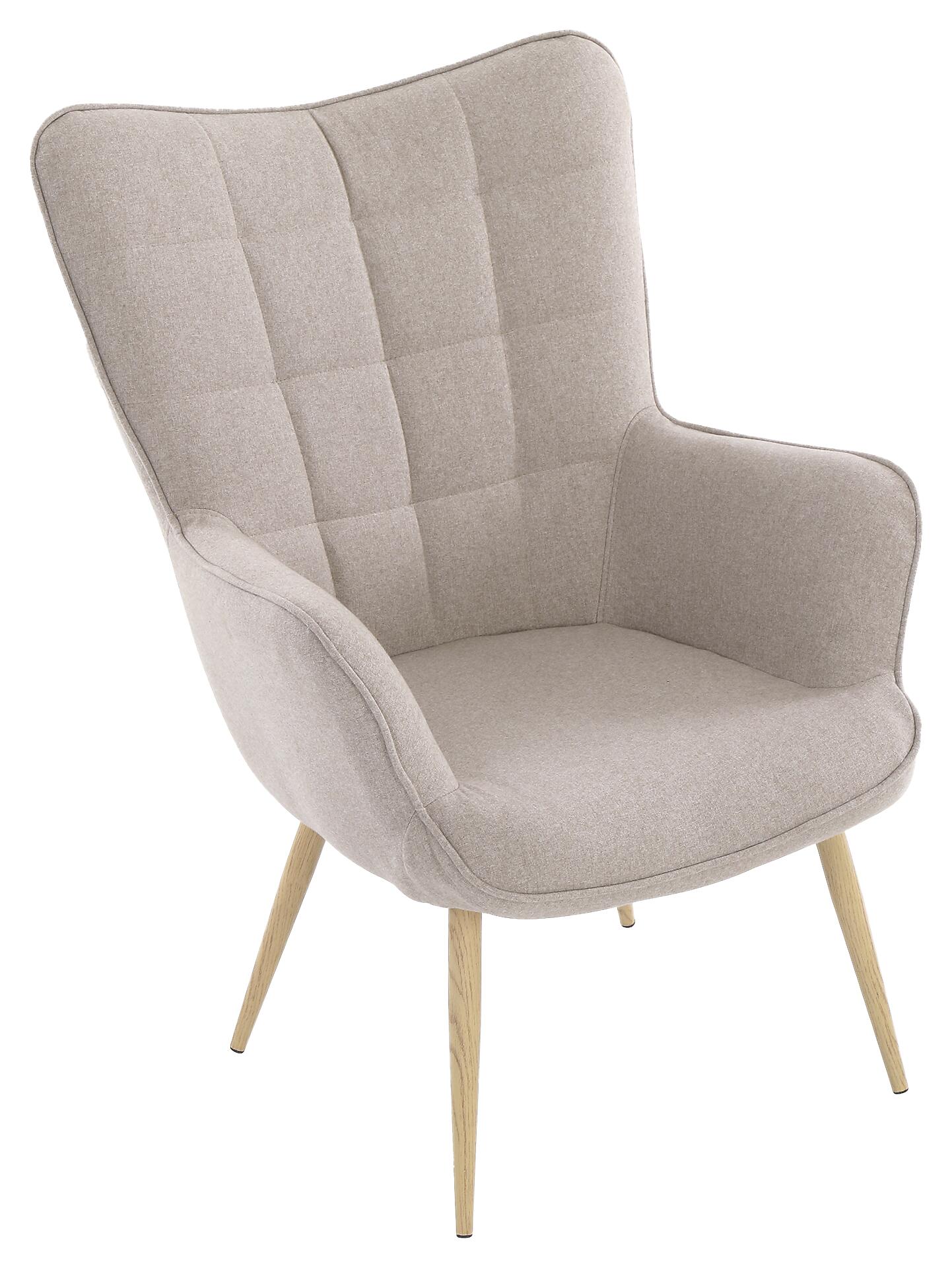 byLIVING Sessel UTA sand natur Stoff Metall B/H/T: ca. 72x97x80 cm