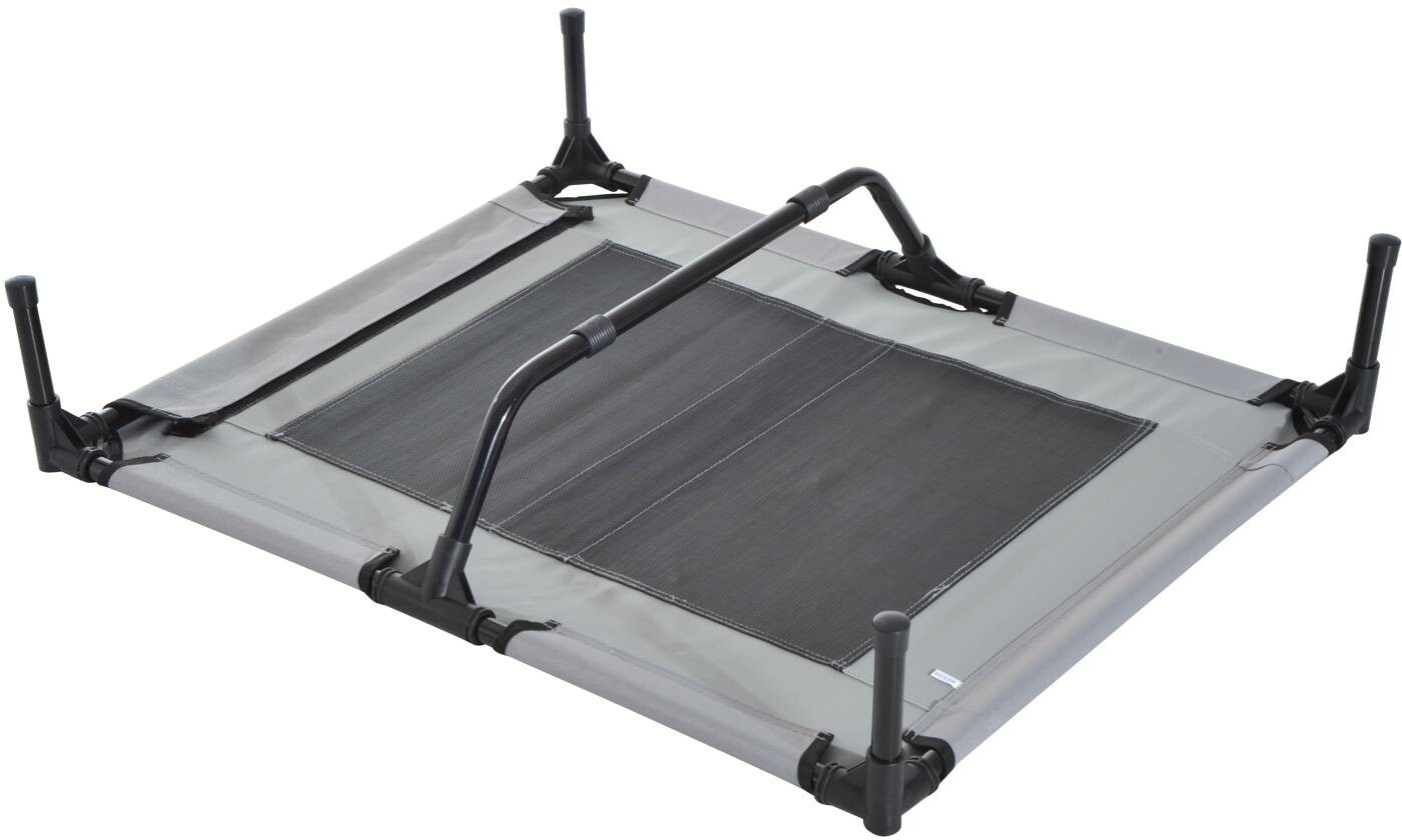 PawHut Haustierbett mit Baldachin grau Metall B/H/L: ca. 76x90x92 cm