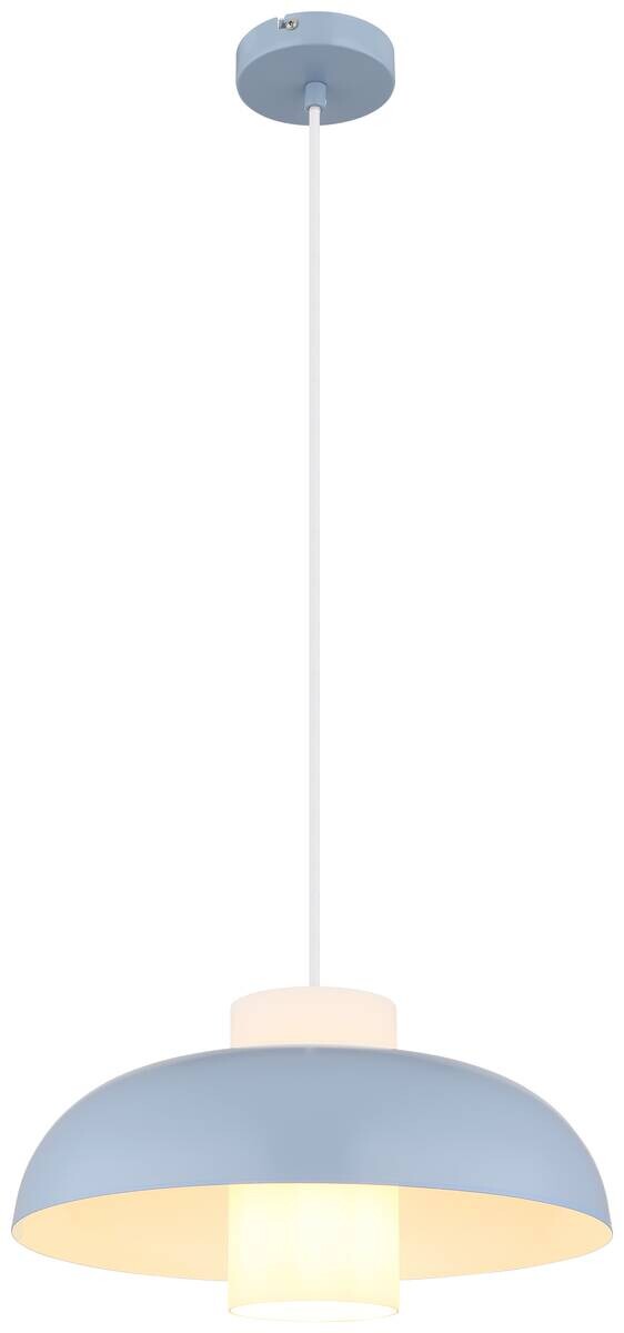 GLOBO Pendelleuchte Lowe blau Metall H/D: ca. 120x38 cm E27 1 Brennstellen